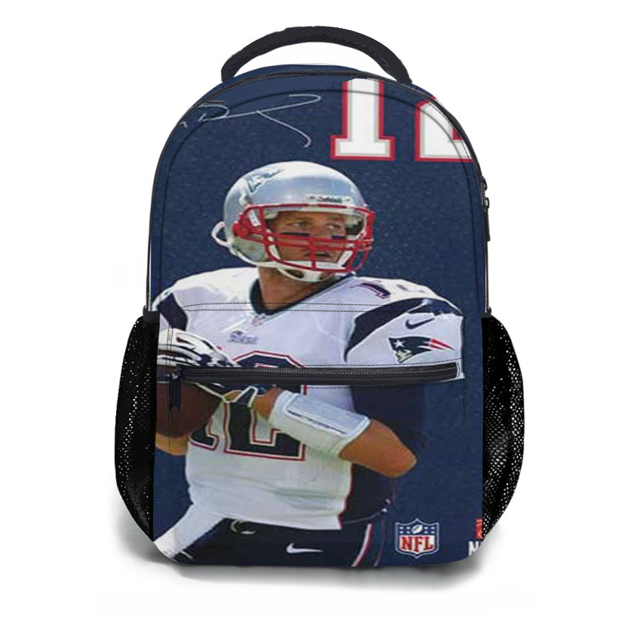 Tom Brady Jersey Bkg Autograph School Backpacks