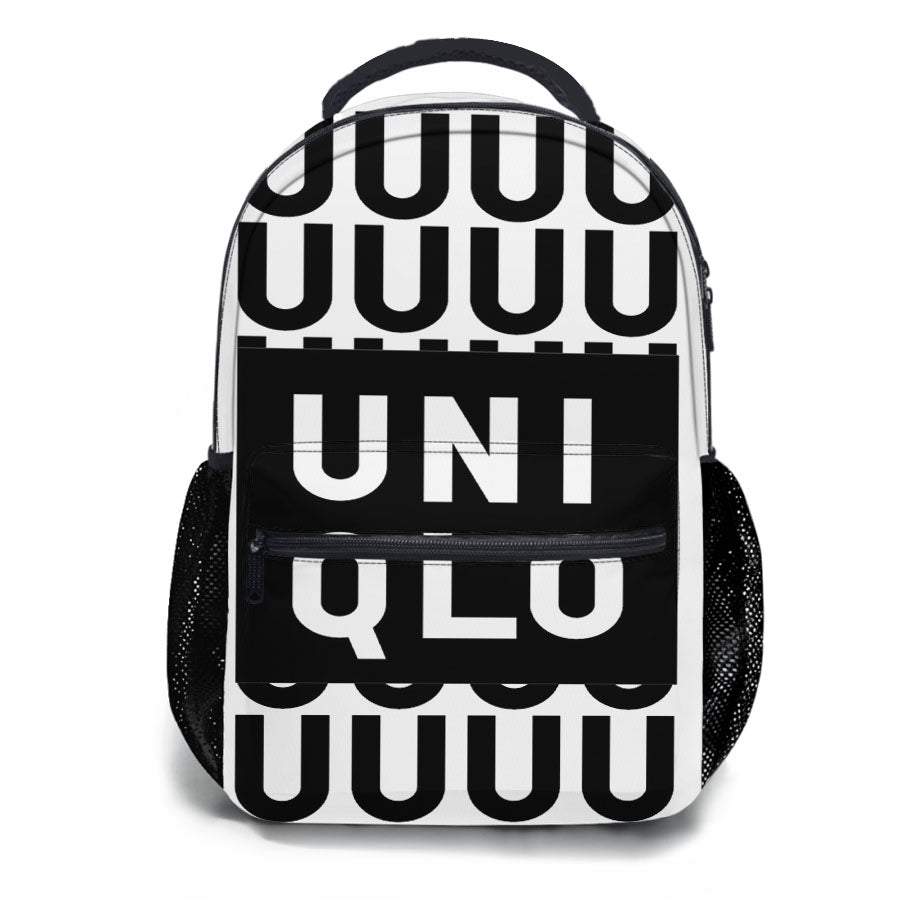 Uniqlo Logo X U Black School Backpacks