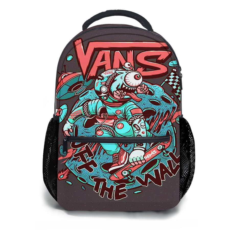Vans Art Pink Blue School Backpacks