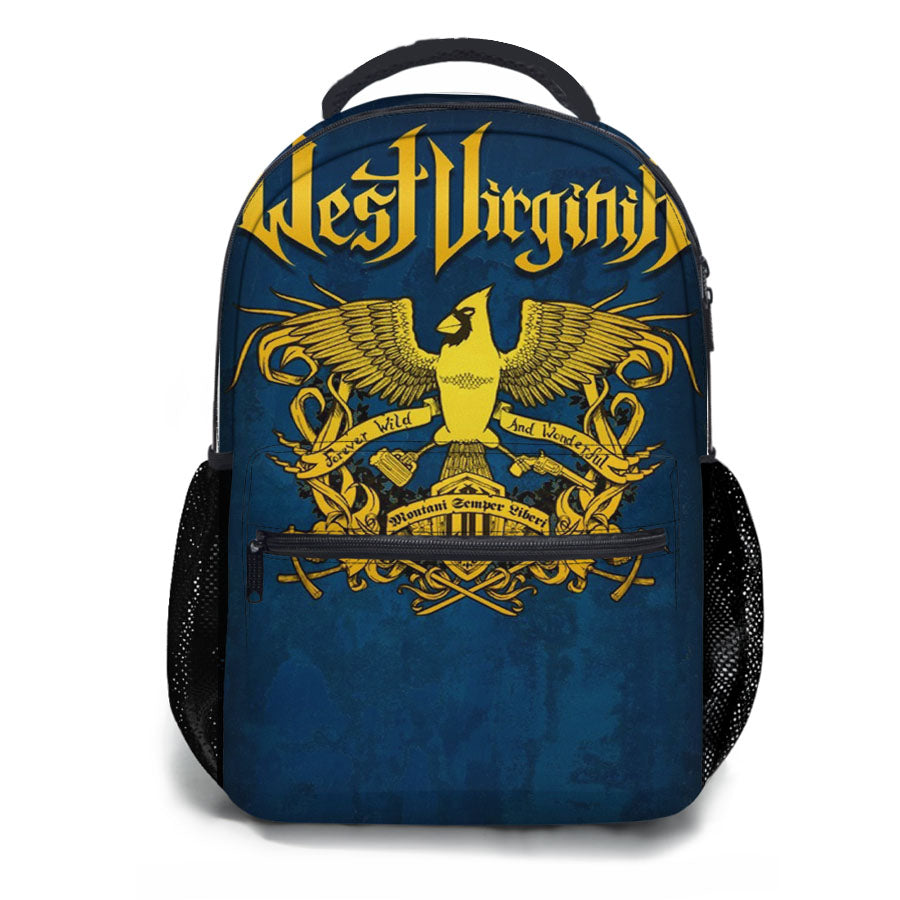 West Virginia Crest Blue Logo School Backpacks