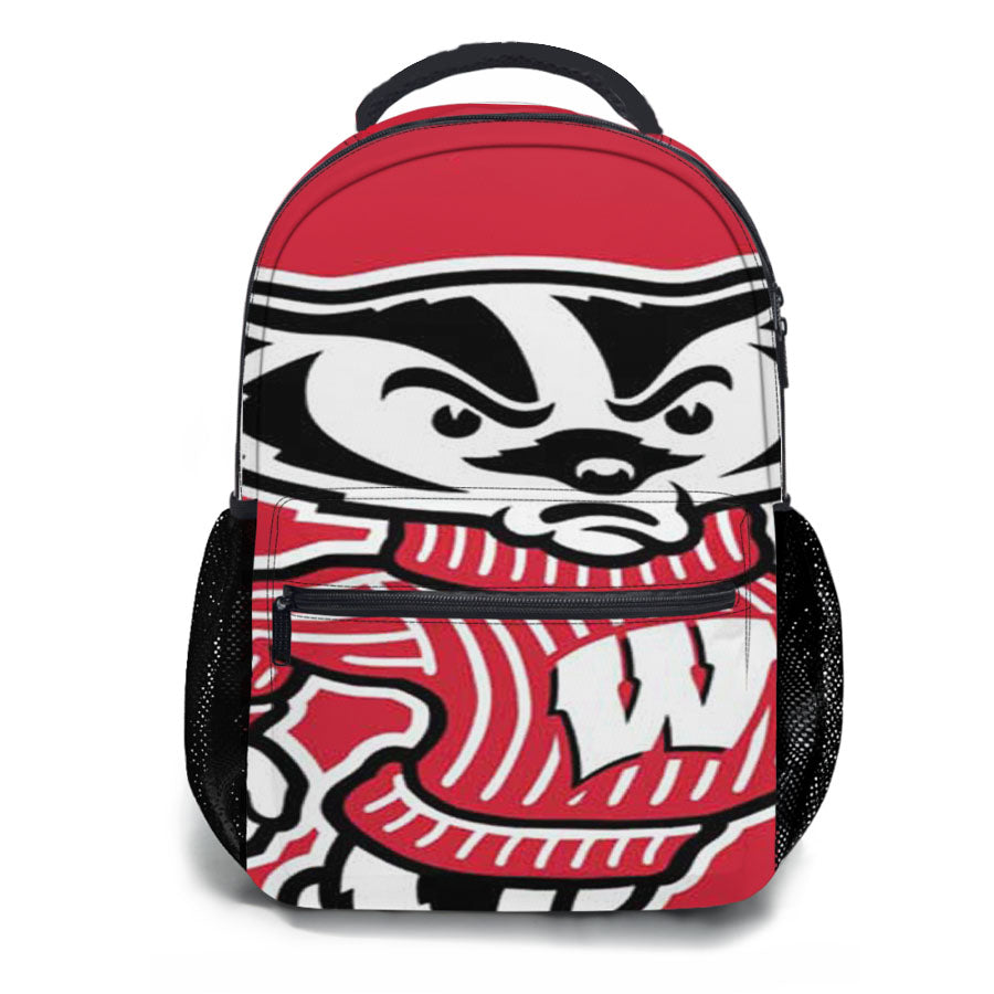 Wisconsin Badgers Logo Red School Backpacks