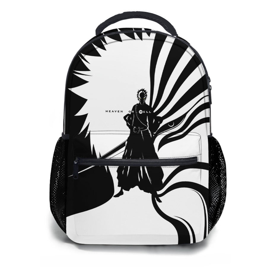 Bleach Ichigo Black And White School Backpacks