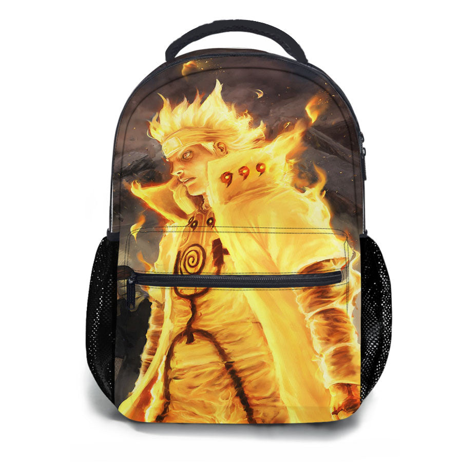 Naruto Kurama Mode Flame Fire School Backpacks