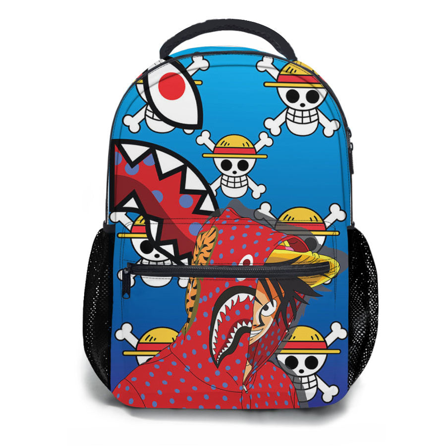 One Piece Bape School Backpacks