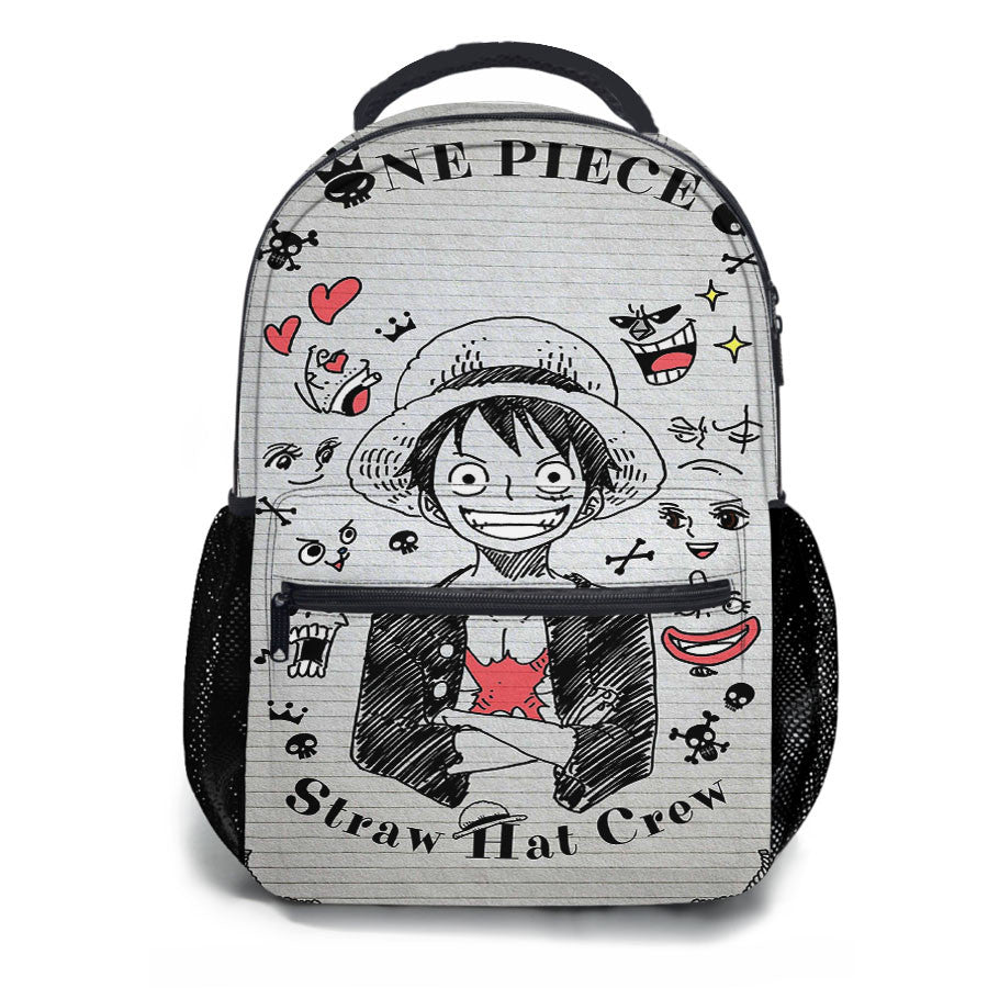 One Piece Monkey D Luffy Straw Hat Crew School Backpacks