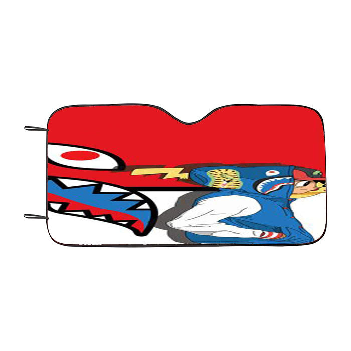 Bathing Ape Bape Shark Ash Ketchum And Pokemon Car Auto Sun Shade Windshield Cover
