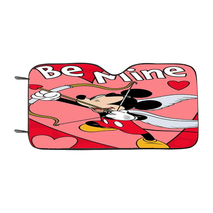 Be Mine Cupid Mickey Car Auto Sun Shade Windshield Cover