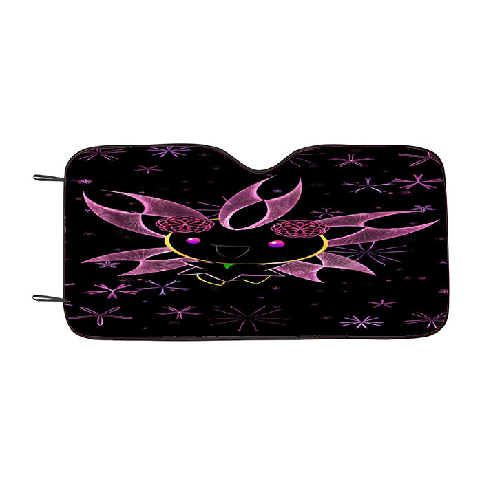 Cherrim Pokemon Line Art On Black Car Auto Sun Shade Windshield Cover
