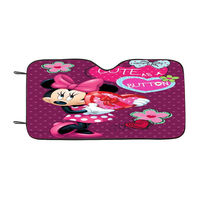 Cute As A Button Minnie Car Auto Sun Shade Windshield Cover