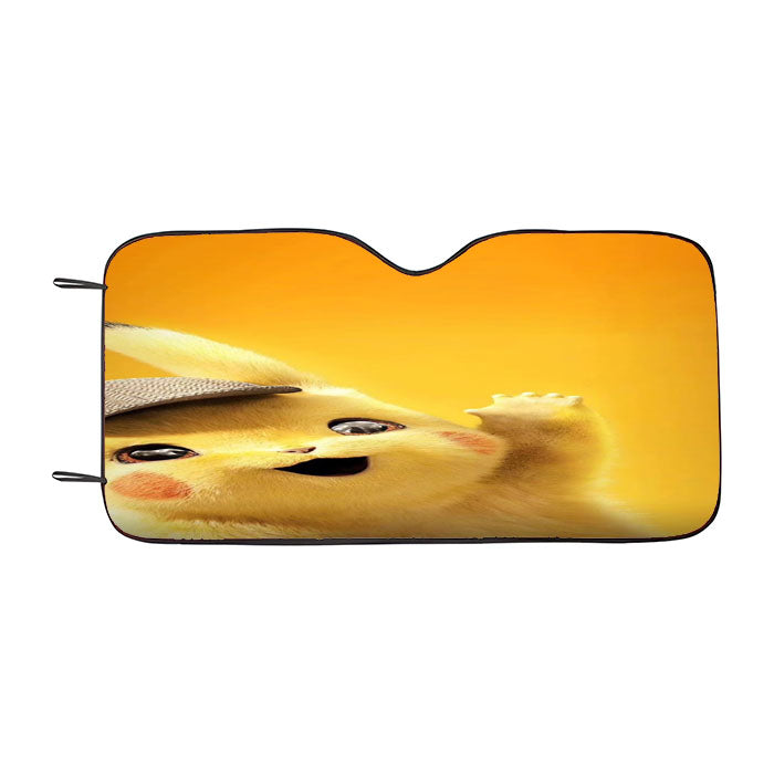 Cute Detective Pikachu Car Auto Sun Shade Windshield Cover