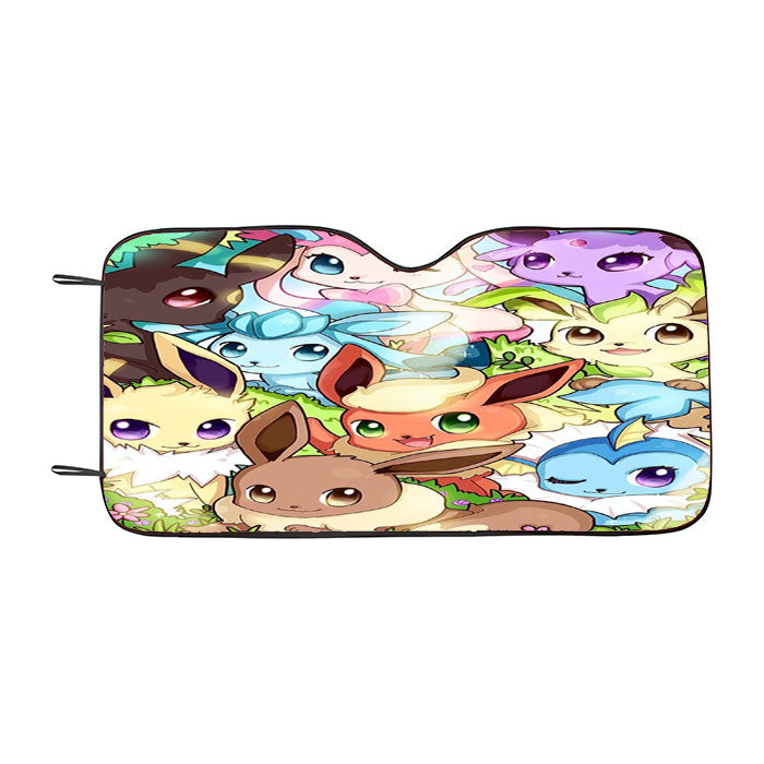 Cute Eevee Pokemon Eeveelutions Car Auto Sun Shade Windshield Cover