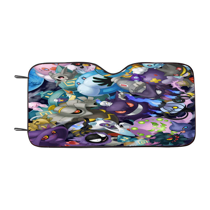 Dark Pokemon All Collection Car Auto Sun Shade Windshield Cover