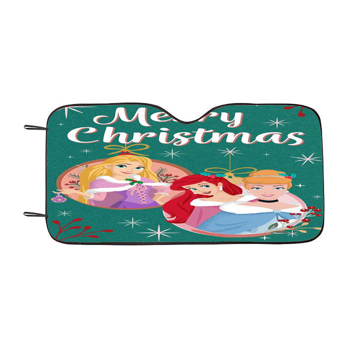 Disney Princess Christmas Ornaments Car Auto Sun Shade Windshield Cover
