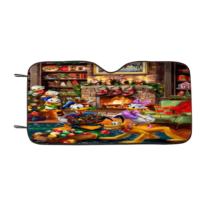 Donald Duck And Daisy Duck Christmas Car Auto Sun Shade Windshield Cover