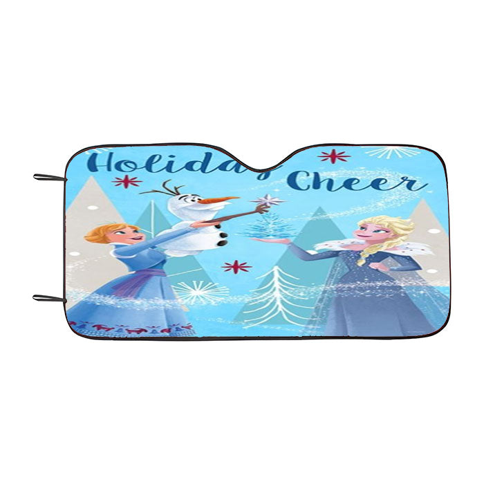 Frozen Holiday Cheer Car Auto Sun Shade Windshield Cover