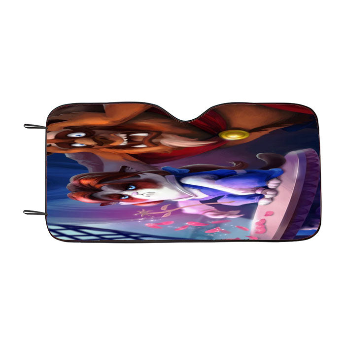Grumpy Cat And The Beast Car Auto Sun Shade Windshield Cover