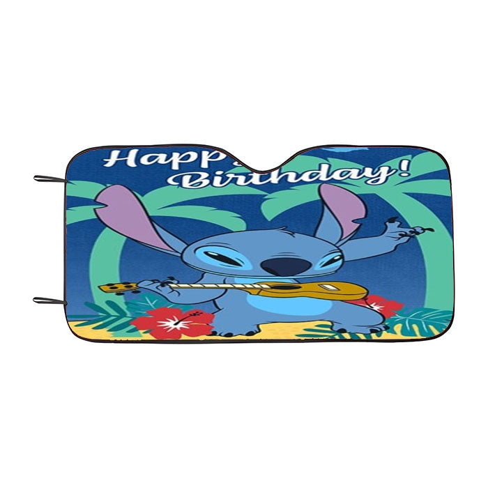 Happy Birthday Stitch Car Auto Sun Shade Windshield Cover