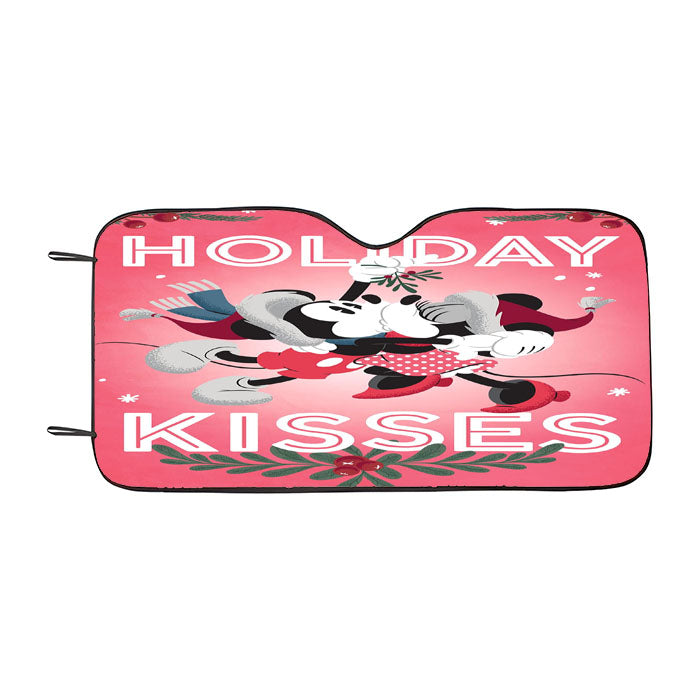 Holiday Kisses Mickey & Minnie Car Auto Sun Shade Windshield Cover