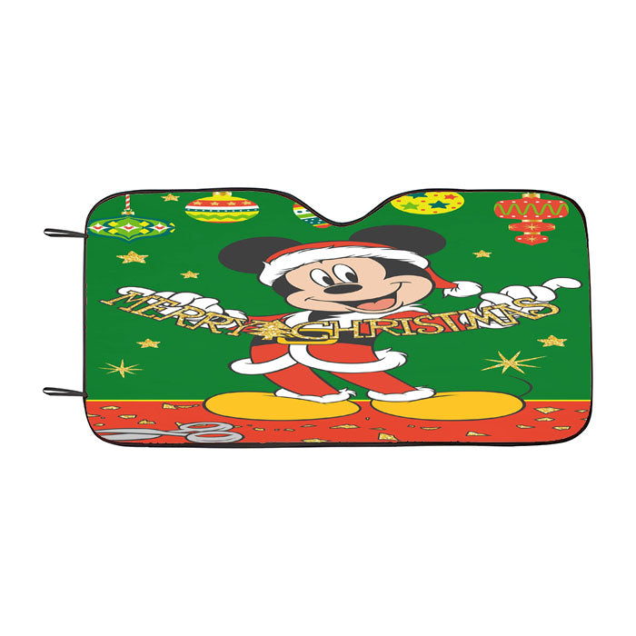 Merry Christmas Cutout Mickey Car Auto Sun Shade Windshield Cover