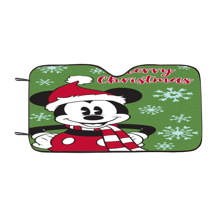 Merry Christmas Mickey Car Auto Sun Shade Windshield Cover