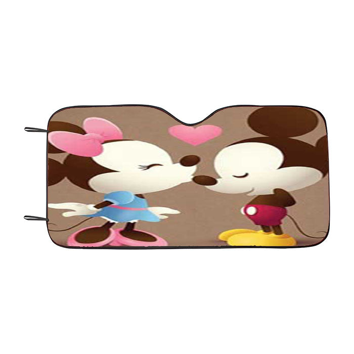 Mickey And Minnie Kiss Sepia Car Auto Sun Shade Windshield Cover