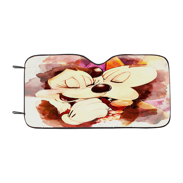Mickey And Minnie Mouse Watercolour Car Auto Sun Shade Windshield Cover