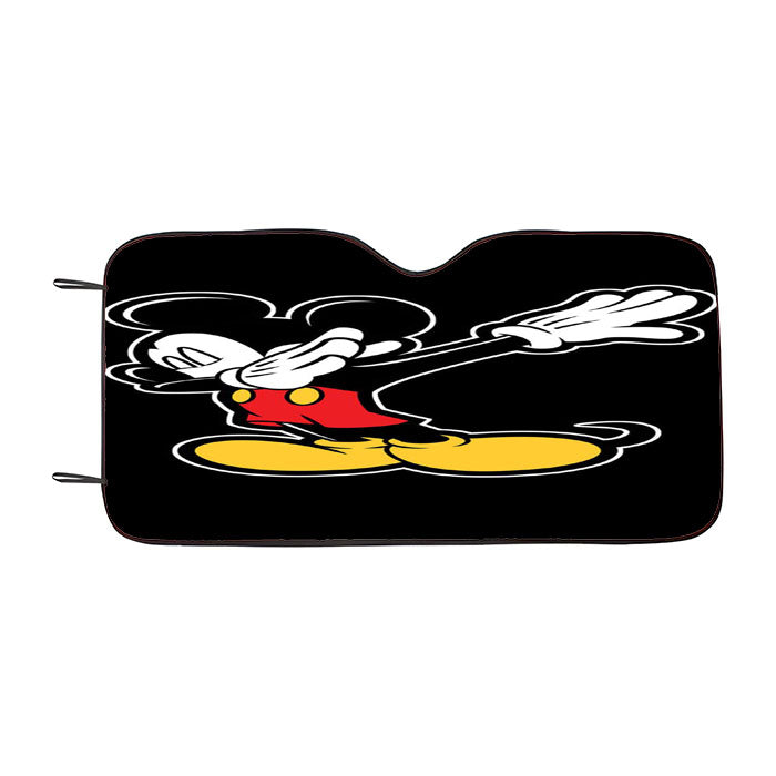 Mickey Keep Dabs Style On The Black Car Auto Sun Shade Windshield Cover