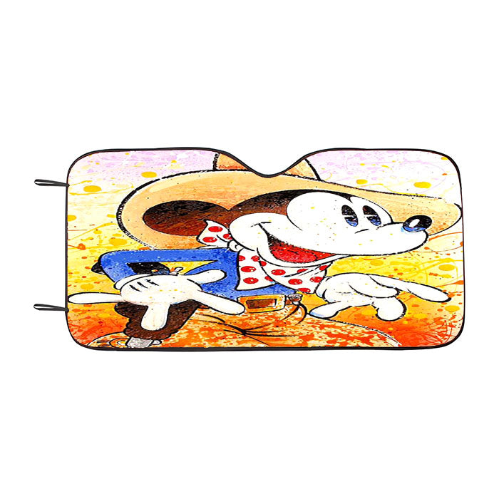 Mickey Mouse Brush Art Car Auto Sun Shade Windshield Cover