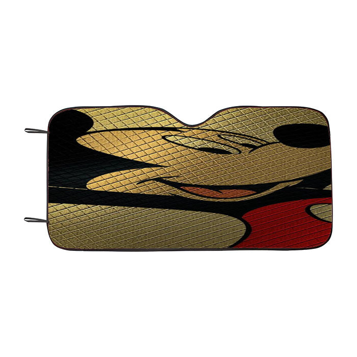 Mickey Mouse Gold Texture Car Auto Sun Shade Windshield Cover