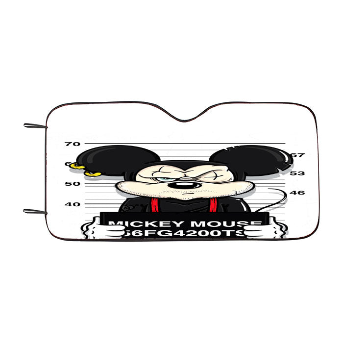 Mickey Mouse On Jail Car Auto Sun Shade Windshield Cover