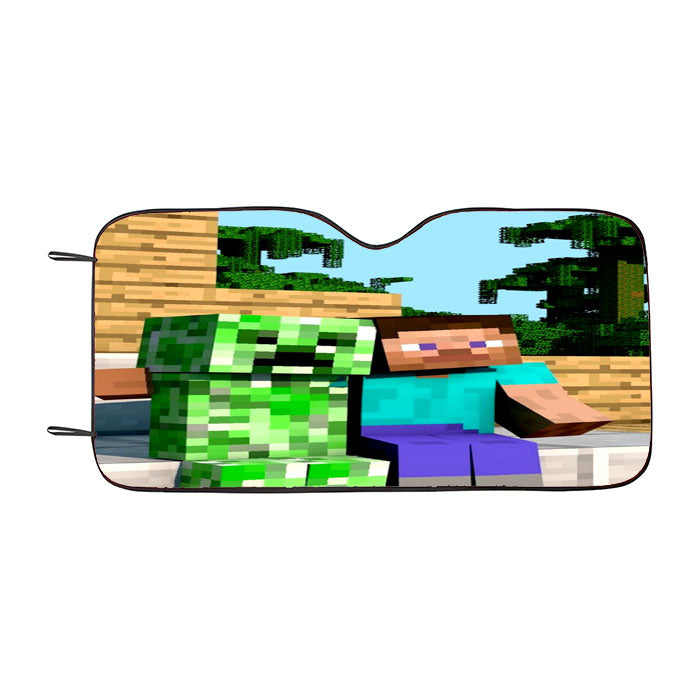 Minecraft Steve Creeper Car Auto Sun Shade Windshield Cover
