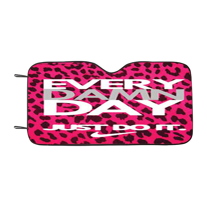 Nike Do It Every Day Pink Leapord Car Auto Sun Shade Windshield Cover