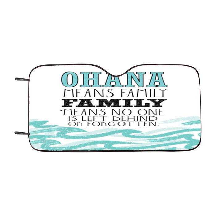 Ohana Means Family Lilo And Stitch Car Auto Sun Shade Windshield Cover