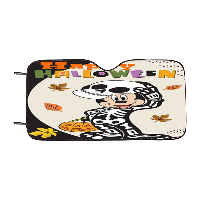 Skeleton Mickey Happy Halloween Car Auto Sun Shade Windshield Cover