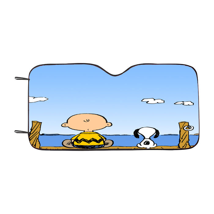 Snoopy Fishing Car Auto Sun Shade Windshield Cover