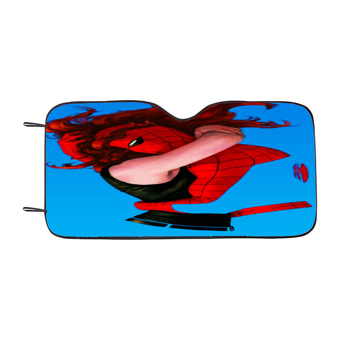 Spider Man Hug Girl Car Auto Sun Shade Windshield Cover