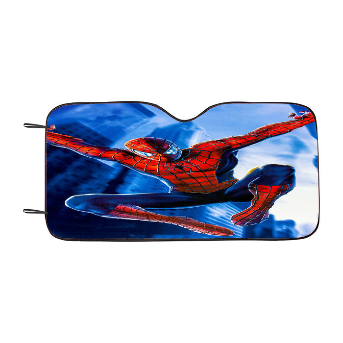 Spider Man Jump Car Auto Sun Shade Windshield Cover