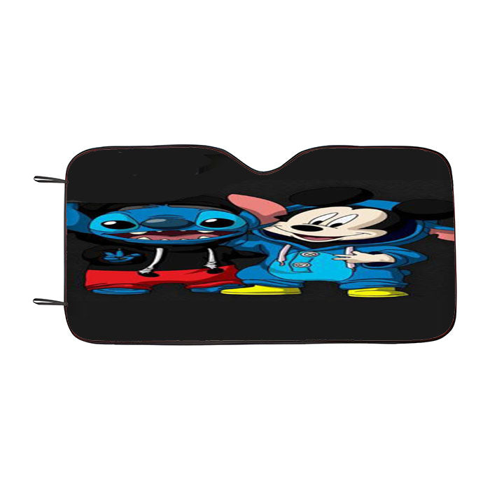 Stitch And Mickey Mouse Car Auto Sun Shade Windshield Cover