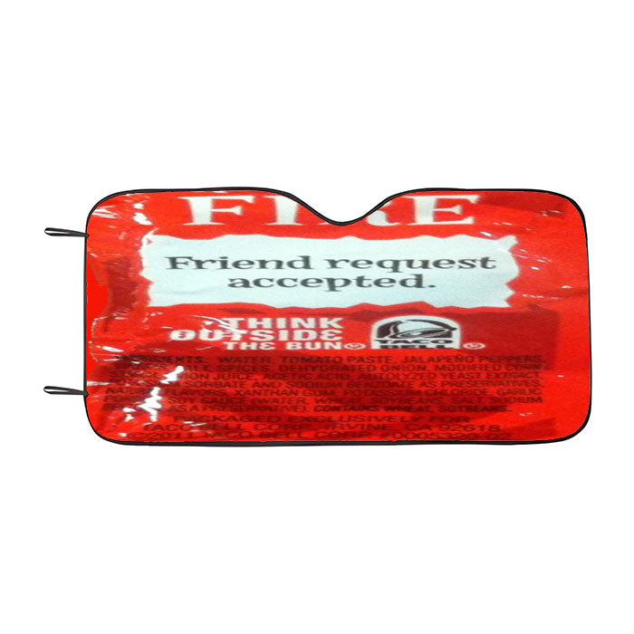 Taco Bell Sauce Fire Car Auto Sun Shade Windshield Cover