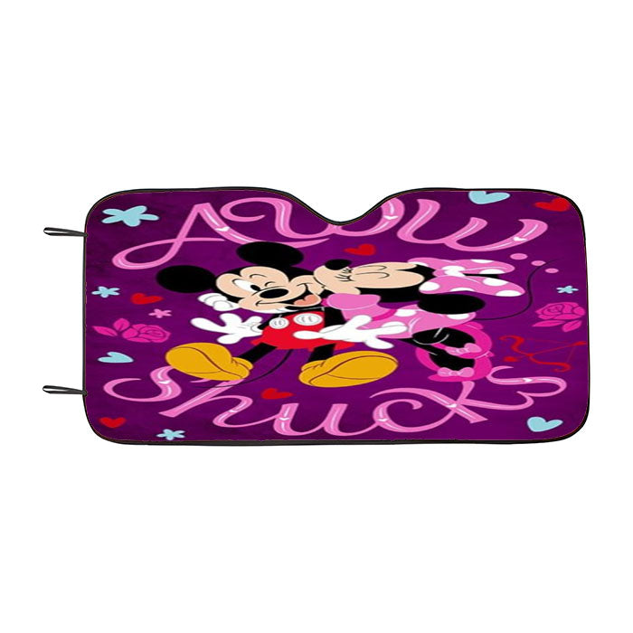 Valentine Kisses Mickey And Minnie Car Auto Sun Shade Windshield Cover