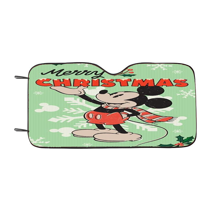Vintage Mickey Merry Christmas Car Auto Sun Shade Windshield Cover