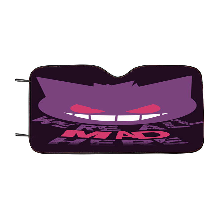 We'Re All Mad Here Gengar Pokemon Car Auto Sun Shade Windshield Cover