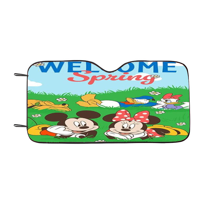 Welcome Spring Mickey And Gang Car Auto Sun Shade Windshield Cover