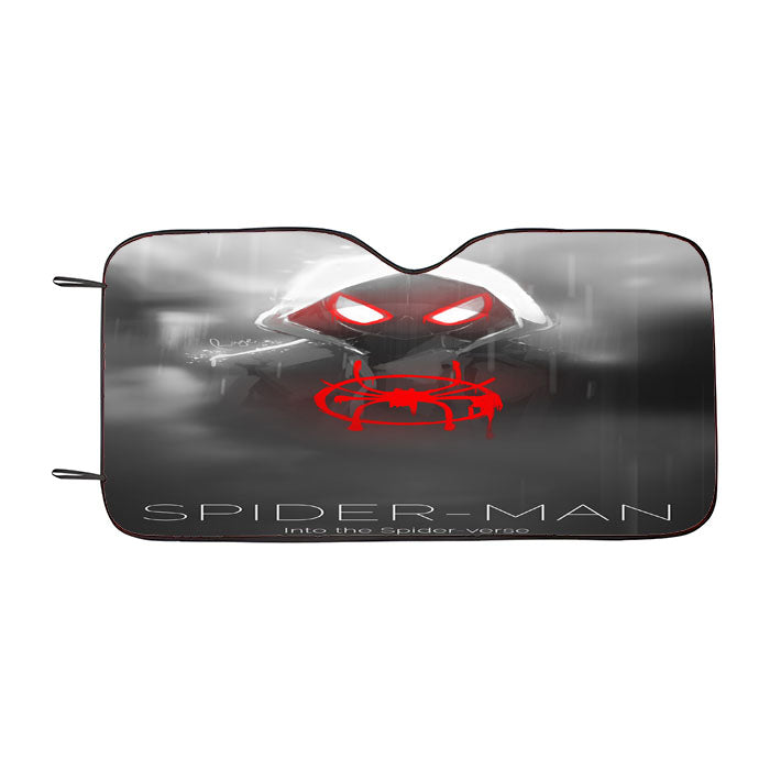 White Black Spiderman Into The Spider-Verse Car Auto Sun Shade Windshield Cover