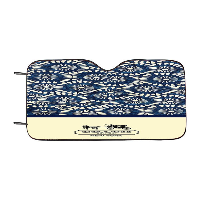 Coach New York Blue Floral Batik Car Auto Sun Shade Windshield Cover