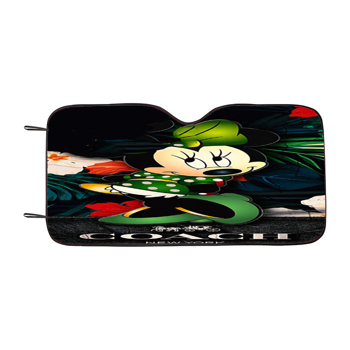 Minnie Mouse Coach Green Flowers 8 Car Auto Sun Shade Windshield Cover