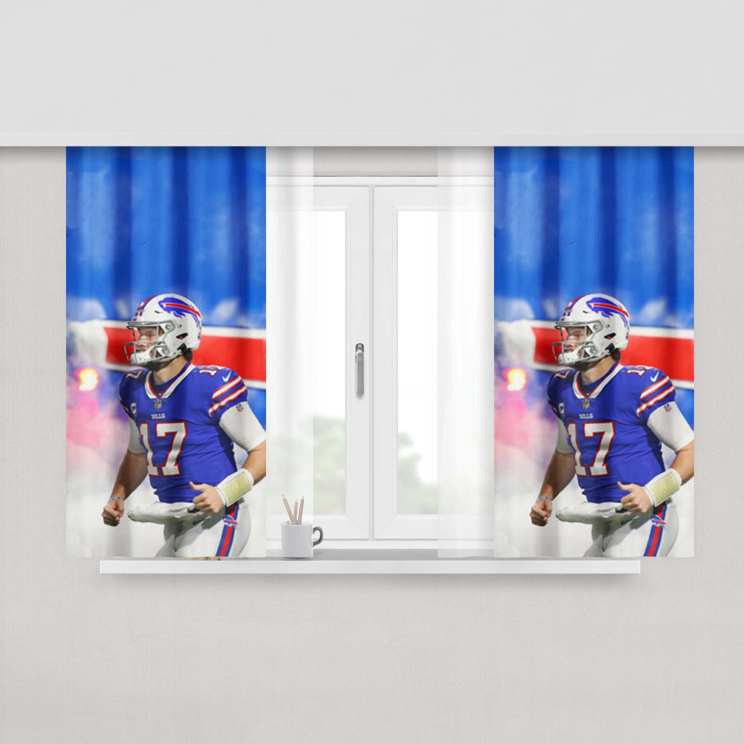 Josh Allen Buffalo Bills Peach Skin Window Curtains