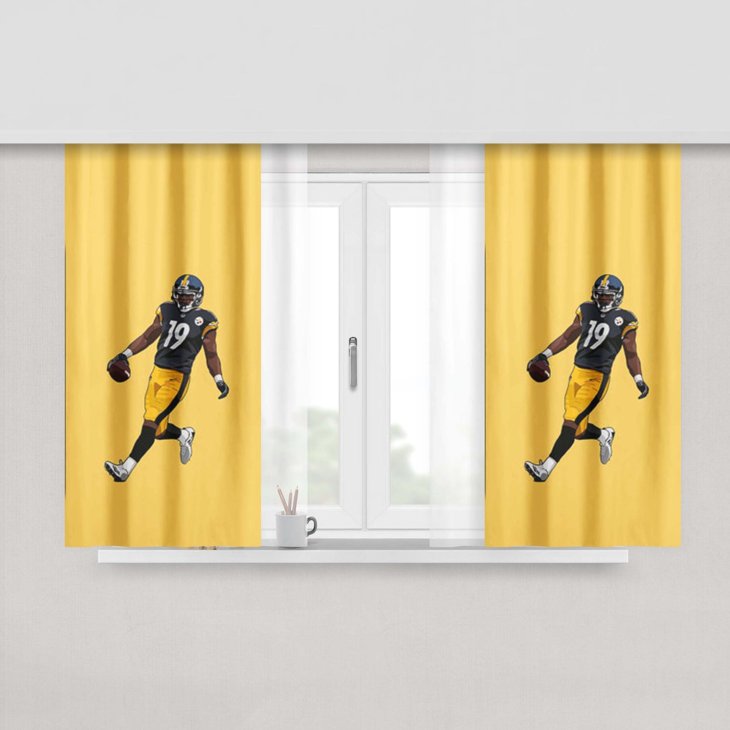 Juju Smith Schuster Pittsburgh Peach Skin Window Curtains