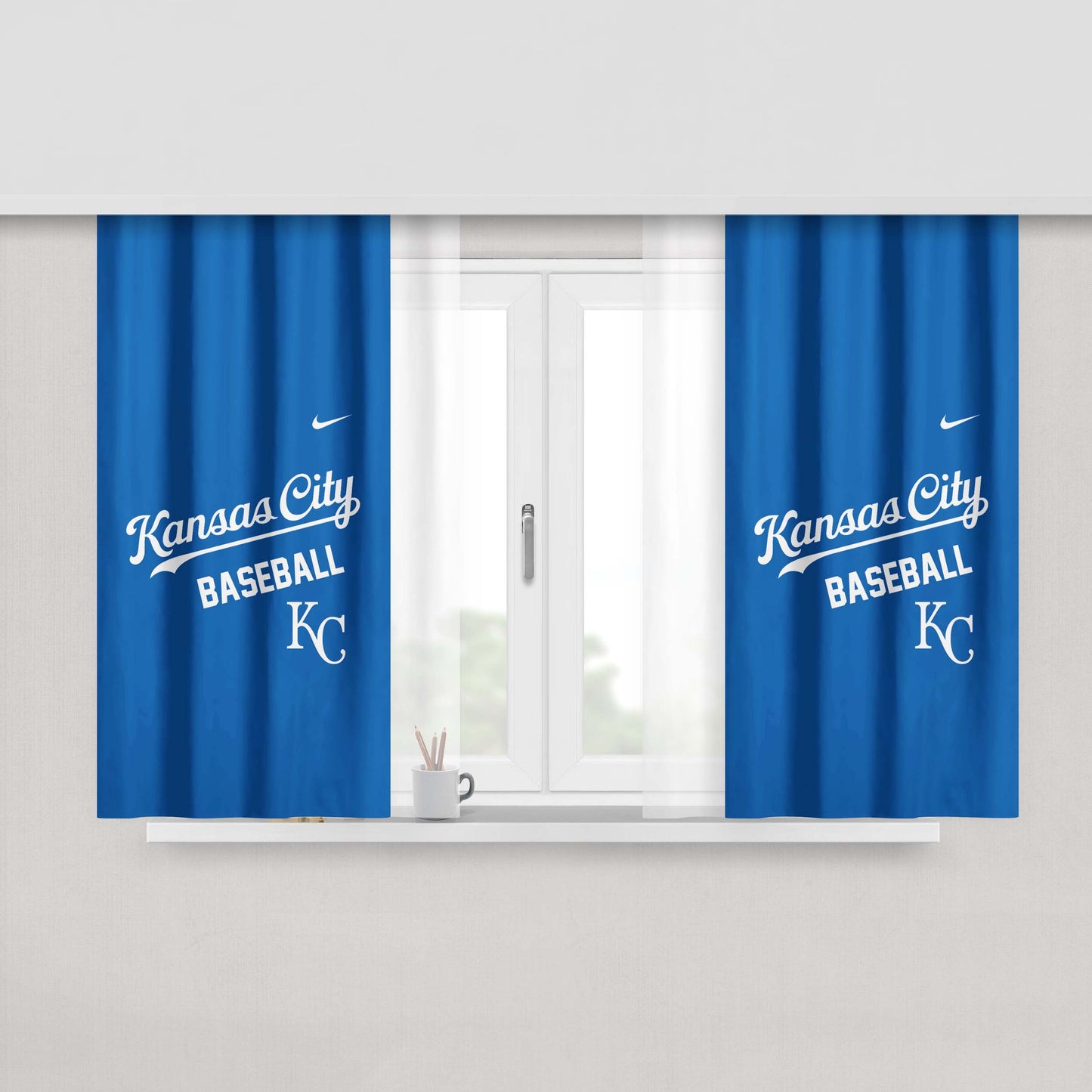 Kansas City Kc Baseba Peach Skin Window Curtains