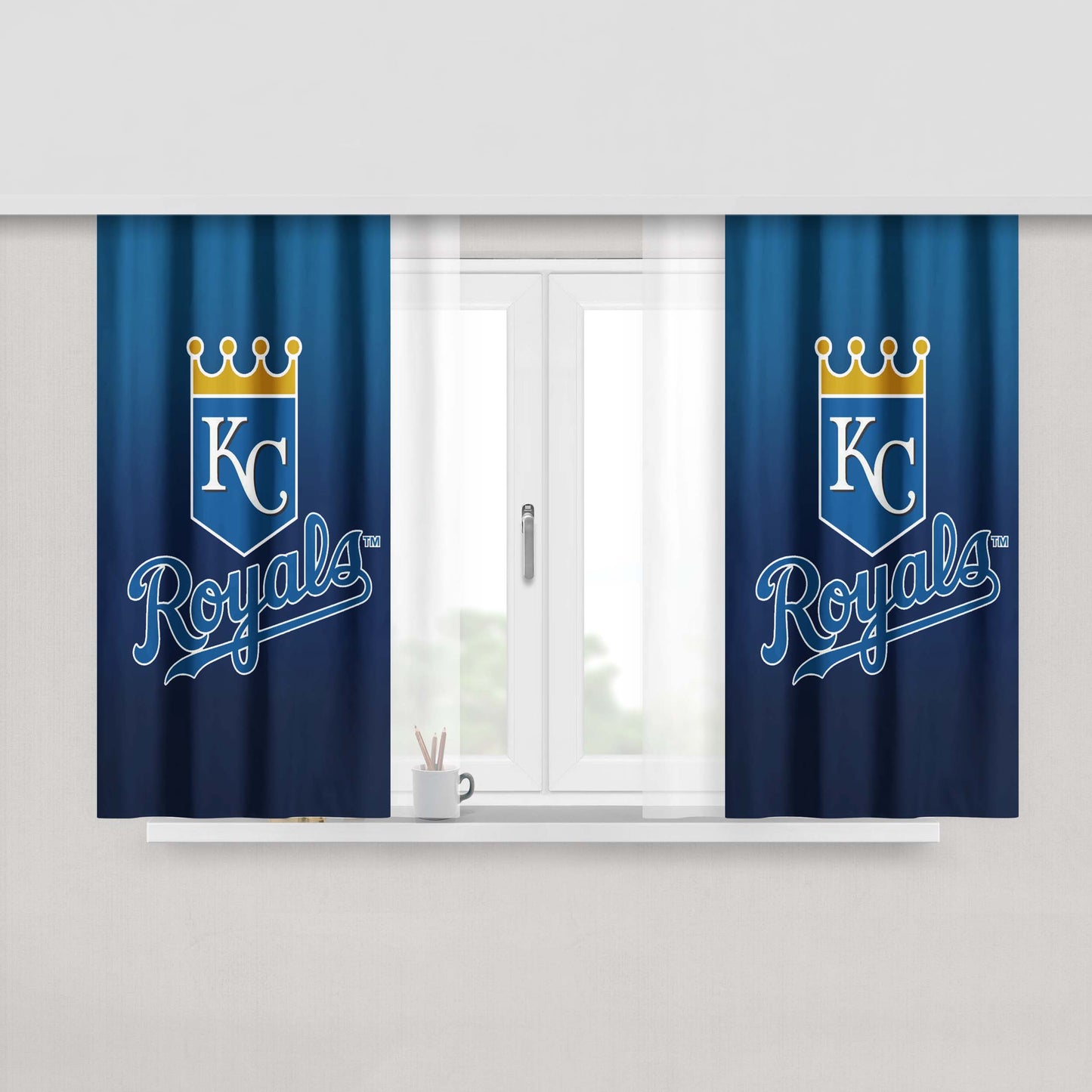 Kansas City Royals Peach Skin Window Curtains